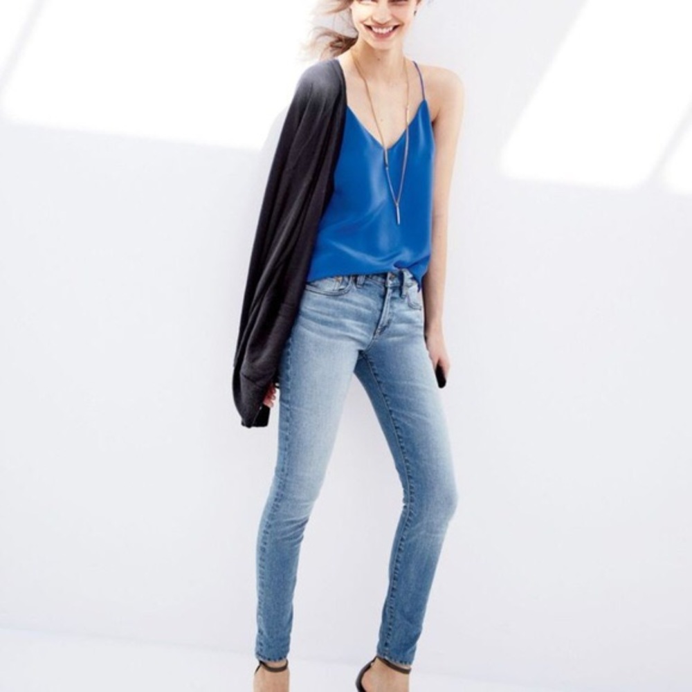 J. Crew silk Carrie cami bright grotto